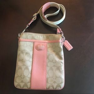 Coach Crossbody Bag Pink Khaki